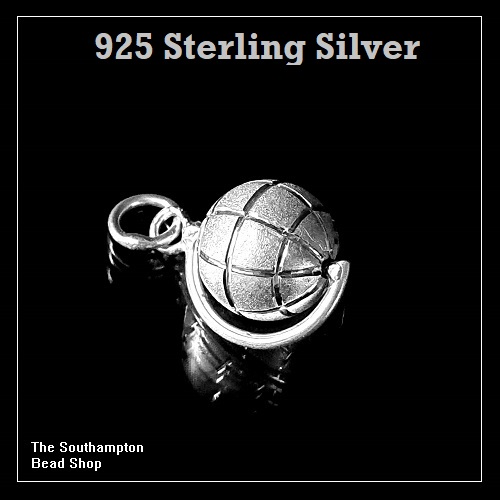 Sterling silver on sale globe charm